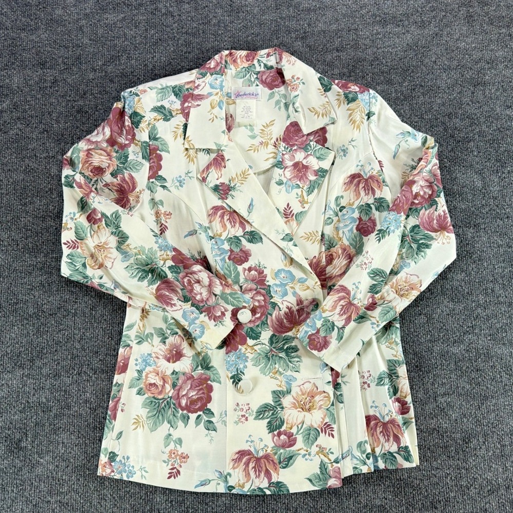 Vintage Fredericks of Hollywood Floral Blazer Jacket Double Breasted Size 9/10‎